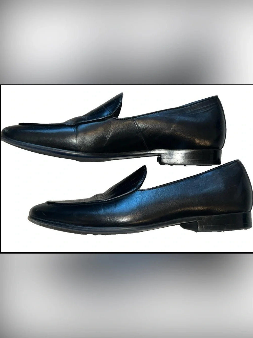 GIFENNSE Handcrafted Men's Dress Leather Loafers Shoes Croc Slip On Black 9